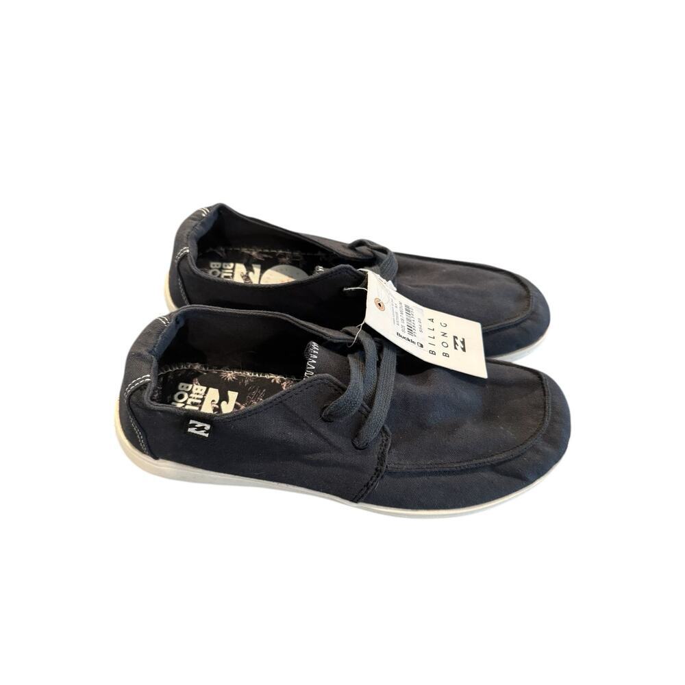 Billabong Baja Slip-On Shoes Size 7 Black Canvas Casual Loafers Boat Shoes NWT - Picture 2 of 6